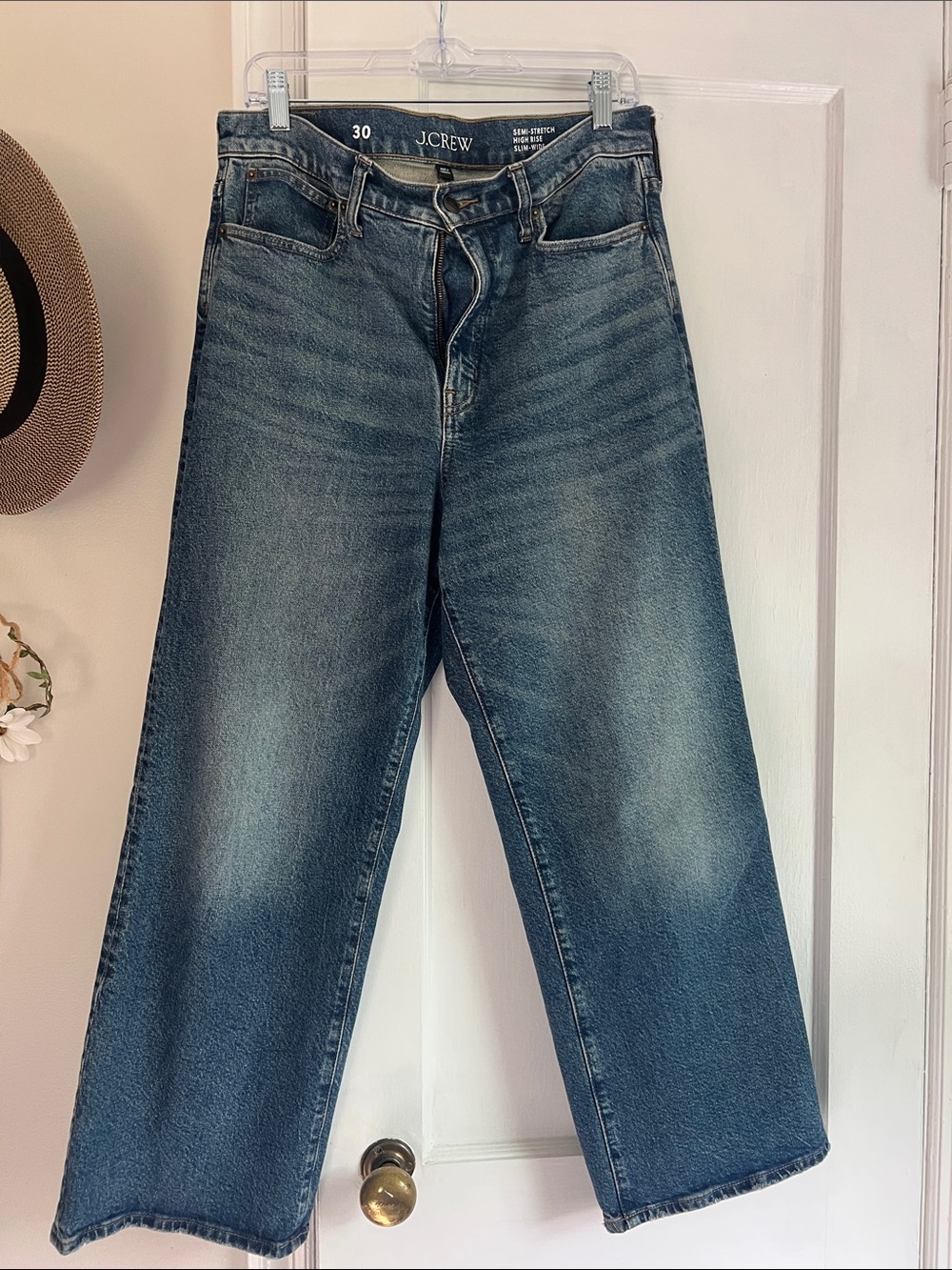 J. Crew High-Rise Wide-Leg Jeans - Faded Blue
